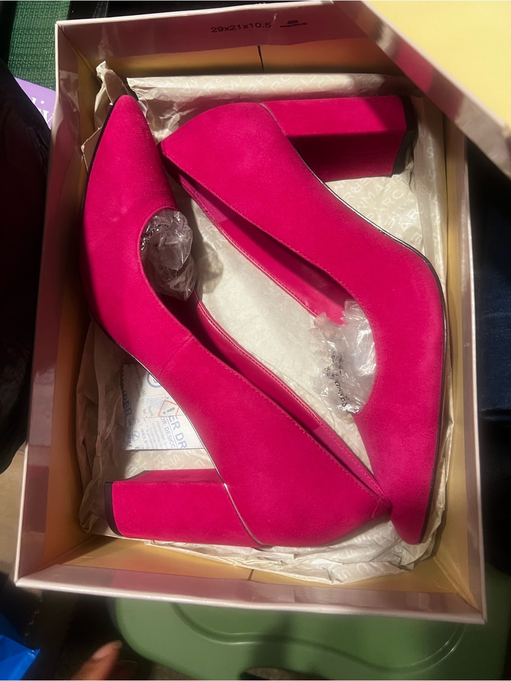 Women’s Hot Pink Block Heel Pumps